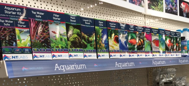 Aquarium range on shelf